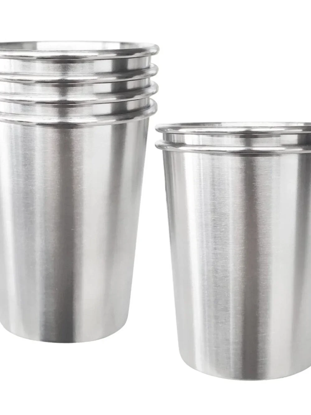 6 Pack 8 oz Stainless Steel Kids Cups, Children's Pint Cups, Stackable Metal Cup